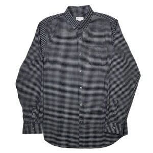 NWT Gap Tall Slim Fit Stretch Black Gingham Button Down Long Sleeve Shirt